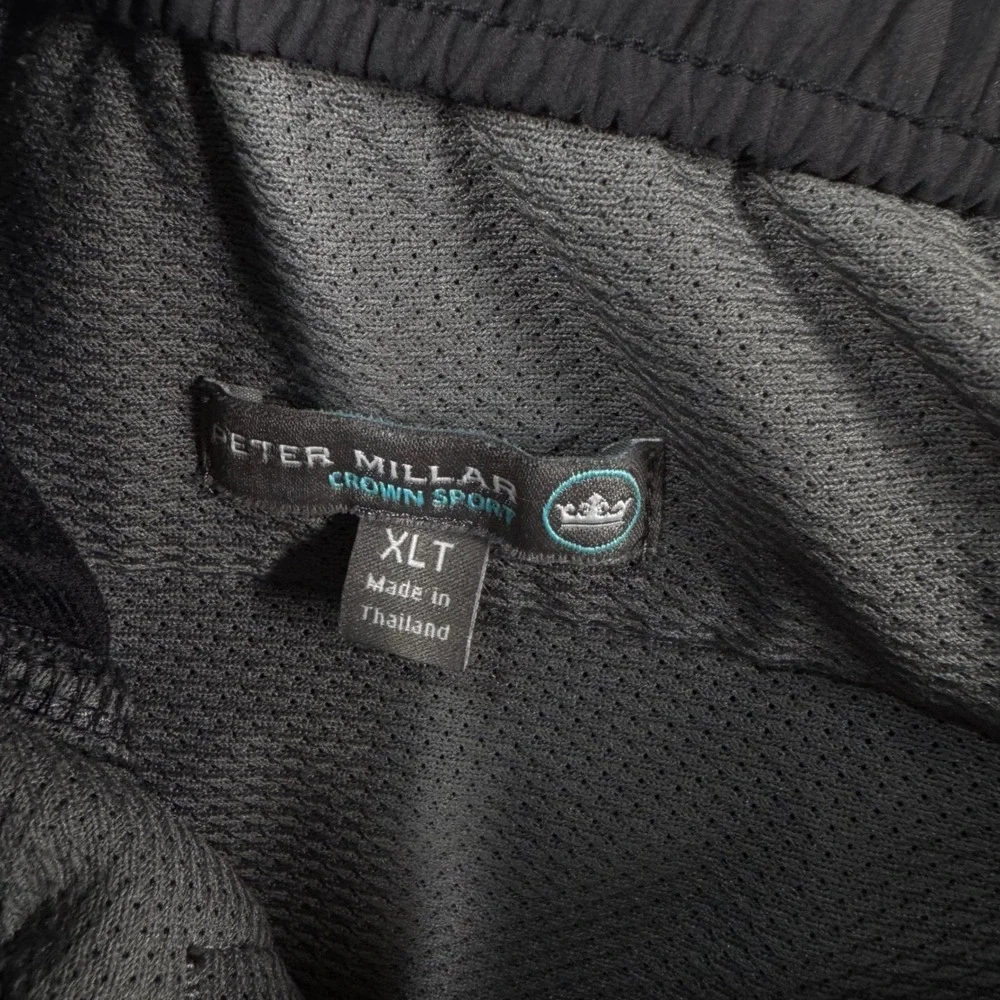 Peter Millar Crown Sport Mens XLT Black Turquoise Active Track Pants MS18EB29BT